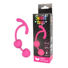 Кульки Вагінальні силіконові зі зміщеним Центром ваги з хвостиком SWEET TOYS рожеві d 3,3 см L 8 см