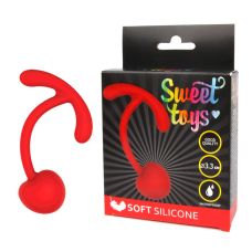 Кулька вагінальна силіконова для тренування м'язів Кегеля з шнурком-хвостиком SWEET TOYS d 3,3 см червона