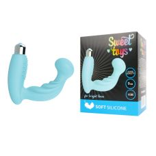 Вібратор для точки G силіконовий із шипованим кліторальним стимулятором блакитний SWEET TOYS
