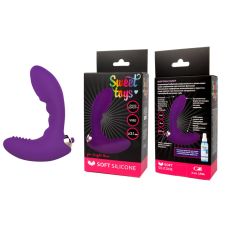 Вібратор хвилястий силіконовий для точки G з ребристим стимулятором клітора SWEET TOYS Фіолетовий L 9 см d 3,1 см
