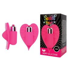 Вибратор Листик для клитора силиконовый с шипиками SWEET TOYS розовый L 8 см ширина 5,5 см со съемной вибропулей