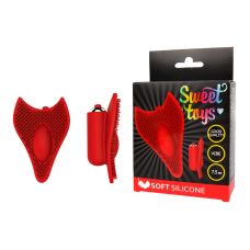 Вибратор силиконовый для клитора с шипиками SWEET TOYS красный L 7,5 см ширина 5,6 см со съемной вибропулей