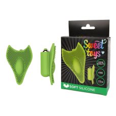 Вибратор силиконовый для клитора с шипиками SWEET TOYS зелёный L 7,5 см ширина 5,6 см со съемной вибропулей