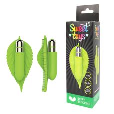 Вибратор силиконовый для клитора с отростками SWEET TOYS зелёный L 12,5 см ширина 6 см со съемной вибропулей
