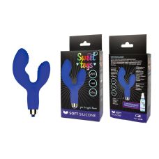 Вібратор точки силіконовий G зі стимуляцією клітора ребристий синій SWEET TOYS