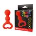 Стимулятор анально-вагинальный силиконовый с кольцом-сердечком SWEET TOYS красный L 6,5 см D 3 см