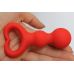 Стимулятор анально-вагинальный силиконовый с кольцом-сердечком SWEET TOYS красный L 6,5 см D 3 см