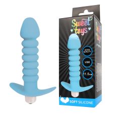 Втулка анальная с вибрацией Sweet Toys L 115 мм D 30x25 мм, цвет голубой