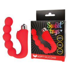 Вибратор для вагинальной и анальной стимуляции SWEET TOYS L 115 мм D 24 мм, цвет красный