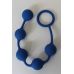 Анальная цепочка силиконовая с металлическими шариками и кольцом-ограничителем SWEET TOYS синий L 25 см D 3,1 см
