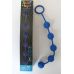 Анальная цепочка силиконовая с металлическими шариками и кольцом-ограничителем SWEET TOYS синий L 25 см D 3,1 см
