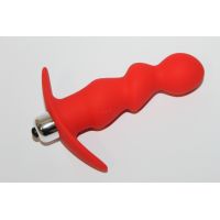 Вибратор для вагинальной и анальной стимуляции SWEET TOYS L 95 мм D 27 мм, цвет красный