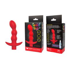 Вибратор для вагинальной и анальной стимуляции цвет красный SWEET TOYS 