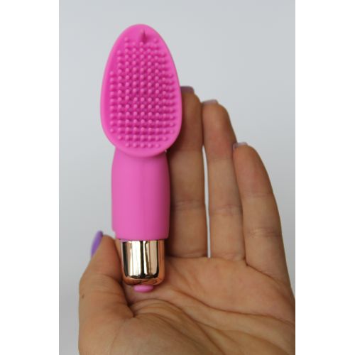 Вибратор для клитора силиконовый с усиками на палец SWEET TOYS розовый L 9 см D 3,3 см