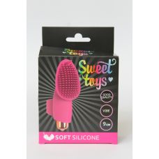 Вібратор для клітора силіконовий з вусиками на палець SWEET TOYS Рожевий L 9 см d 3,3 см