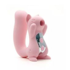 Вакуумный стимулятор для клитора в форме белки с вибрацией  розового цвета Sweet Em