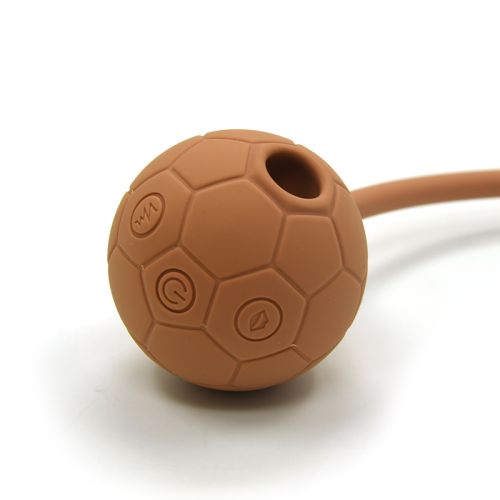 Двойной вибратор вагинальный для точки G и с вакуумом в виде мяча для клитора коричневого цвета Sweet Em модель 0036F