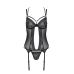 Корсет с эротическими вырезами черного цвета Passion Drosera размеры L/XL