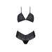 Комплект жіночої білизни з бретельками навхрест чорного кольору Passion Kerria розміри XXL/XXXL