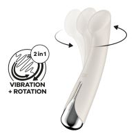 Вибратор вагинальный и для точки G с ротацией бежевого цвета Satisfyer Spinning G-Spot 1