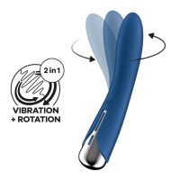 Вибратор вагинальный и для точки G с ротацией голубого цвета Satisfyer Spinning Vibe 1
