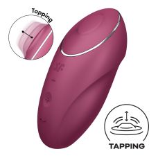 Кліторальний стимулятор червоного кольору Satisfyer Tap & Climax 1