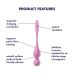 Вагинальные шарики с вибрацией и смарт управлением розового цвета Satisfyer Love Birds 1