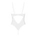 Боди с глубоким декольте и открытым доступом белого цвета Obsessive Alissium размеры XL/2XL