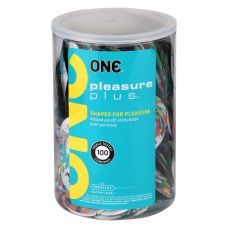 Набір презервативів з мішечком на кінці та внутрішніми ребрами ONE Pleasure Plus 100 штук