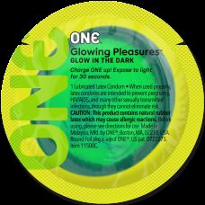 Презервативи, що світяться в темряві з натурального латексу з лубрикантом на силіконовій основі ONE Glowing Pleasures 1 штука