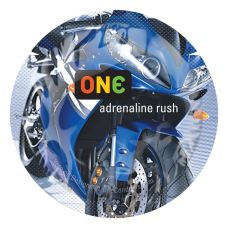 Презерватив із натурального латексу синього кольору ONE Color Sensations adrenaline rush 1 штука