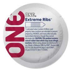 Презерватив із ребристою текстурою з натурального латексу ONE Extra Ribs 1 штука