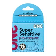Презерватив для чутливих з великою кількістю мастила ONE Super Sensitive 3 штуки