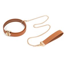 Повідець із петелькою золотистого кольору Lockink Tied Collar with Leash Set