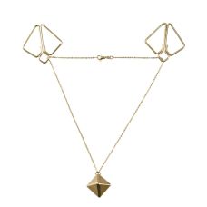 Зажимы для сосков с тяжелой подвеской золотистого цвета Lockink 