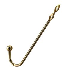 Анальный крюк золотистого цвета Lockink Adjustable Anal Hook Set