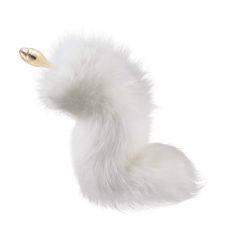 Металлическая анальная пробка в форме розы с Лисьим хвостом Lockink Sevanda