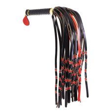 Флоггер с плетенным хвостом черно красного цвета Lockink Sevanda Braided Tail Flogger