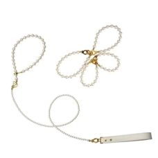 Жемчужный набор для секса ошейник с поводком и наручниками Lockink Bondage & Restraint Set