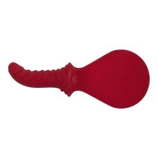 Шльопанка з ребристим фалоімітатором силіконова червона Fun Factory BÜCK DICH