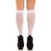 Носочки высокие ажурные с рюшами белого цвета Leg Avenue 