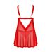 Бебі-дол та стрінги червоного кольору Obsessive Elianes babydoll & thong розміри XS/S