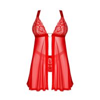 Бэби-долл и стринги красного цвета Obsessive Elianes babydoll &amp; thong размеры XL/2XL