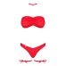 Еротичний комплект жіночої білизни червоного кольору Obsessive Kissmas Set розміри L/XL