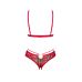 Эротический комплект женского белья красного цвета Obsessive Ms Merrilo 2-pcs set размеры XS/S