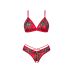 Эротический комплект женского белья красного цвета Obsessive Ms Merrilo 2-pcs set размеры XS/S