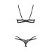 Еротичний комплект жіночої білизни чорного кольору Obsessive Nutris 2-pcs crotchless set XL/2XL