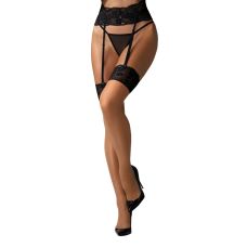 Панчохи чорного кольору Obsessive Nutris stockings розміри XL/2XL