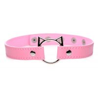 Чокер з кільцем у вигляді котика рожевого кольору Master Series Kinky Kitty Ring