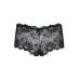 Кружевные трусики-шортики черного цвета Obsessive Idillia shorties размеры L/XL